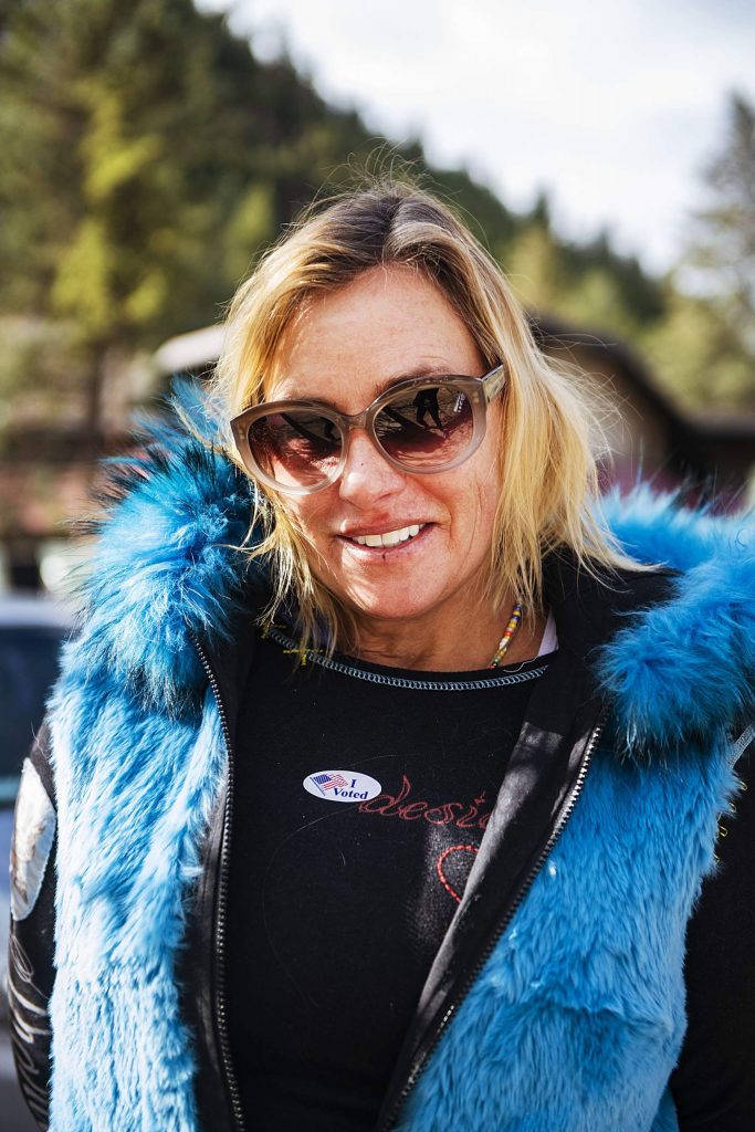 Michelle Lawson after voting on Election Day in Aspen on Tuesday, Nov. 3, 2020. (Kelsey Brunner/The Aspen Times)