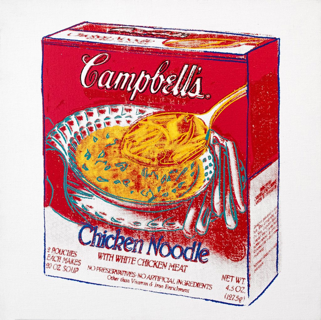 Andy Warhol,  “Chicken Noodle Soup Box,” 1986, Acrylic and silkscreen on canvas 14