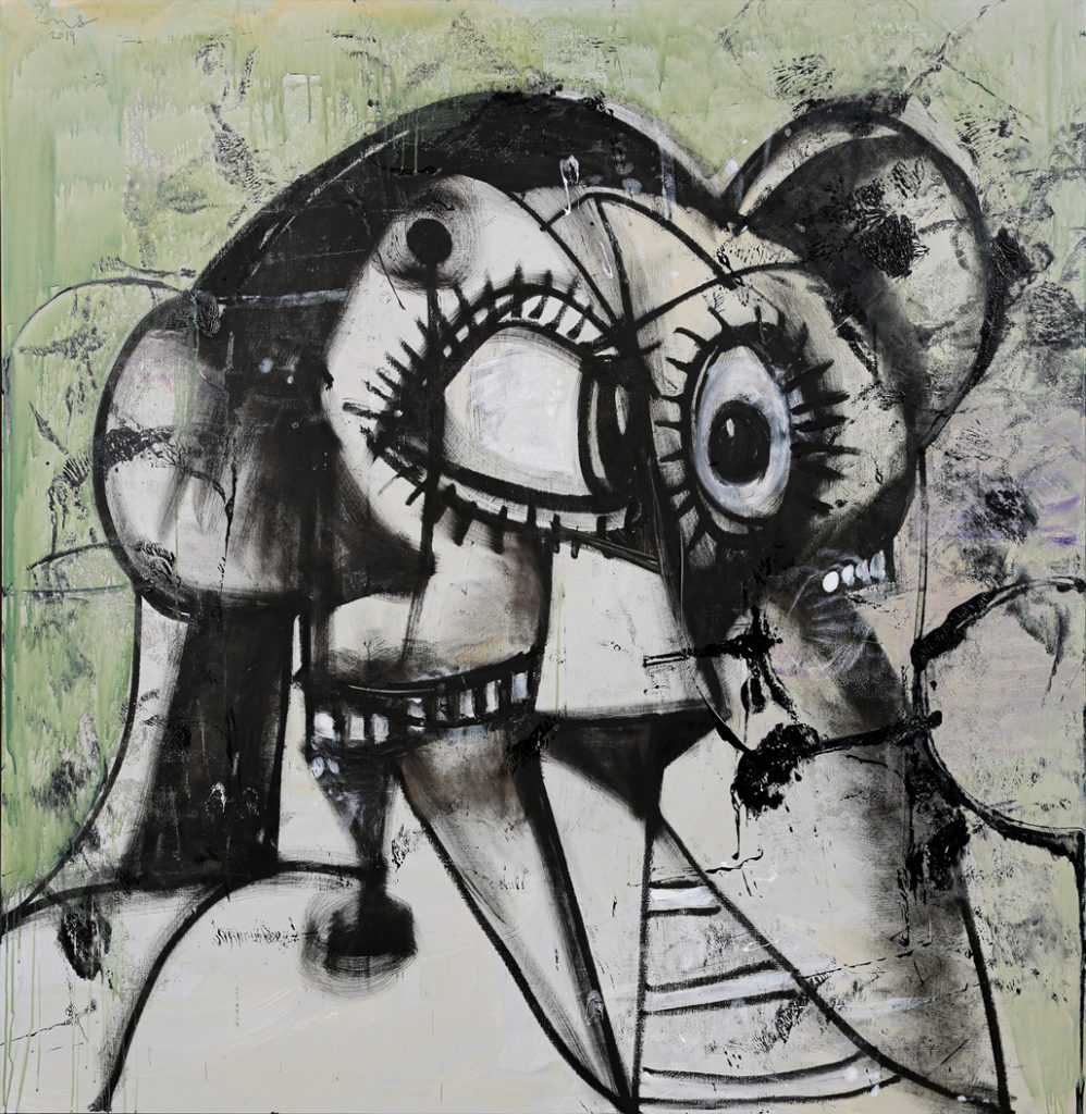 George Condo, “Whistler’s Father,” 2019, Oil on canvas , 76