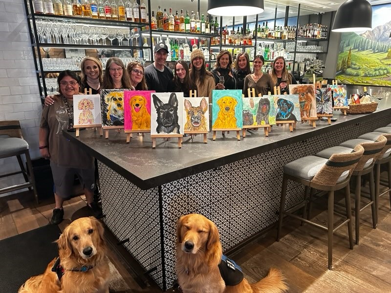 PHOTOS: Round of a paws — Aspen service dog paint and sip event raises ...