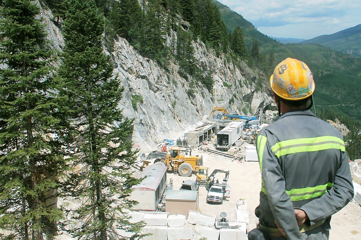 Daniele Treves surveys operations at Colorado Stone Quarries near Marble.