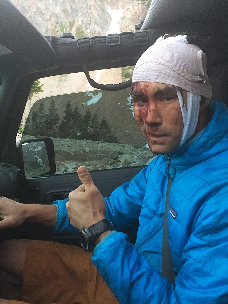 James Scully rolled his Toyota FJ Cruiser about 250 feet down a mountain Saturday near Montezuma Basin and walked away with minor injuries.