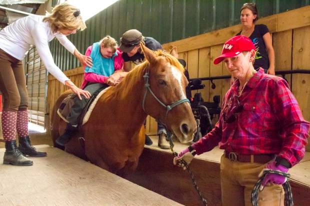 The WindWalkers Therapy Center has a specially made ramp to help those who are disabled or impaired easily get on the horse.