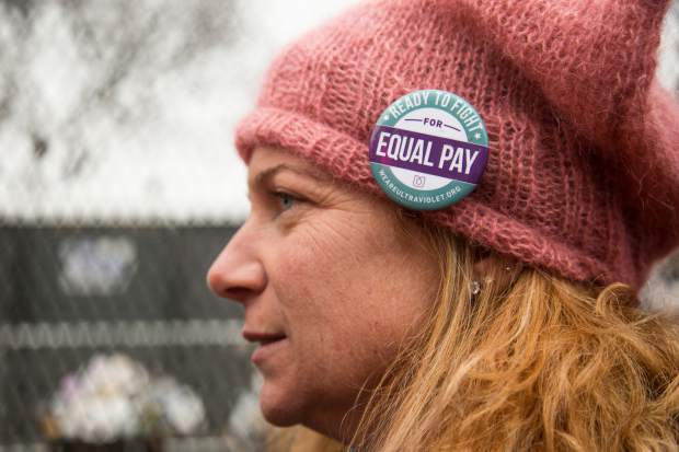 Andrea Chacos of Carbondale marches Saturday with hundreds of thousands of other women toward the White House in Washington, D.C., in support of women's rights.