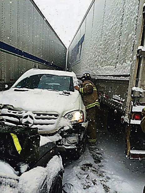 This is a scene from a multivehicle chain reaction of accidents on April 5 east of Silverthorne, one of the top five spots for closures on I-70 between Denver and the Utah border.