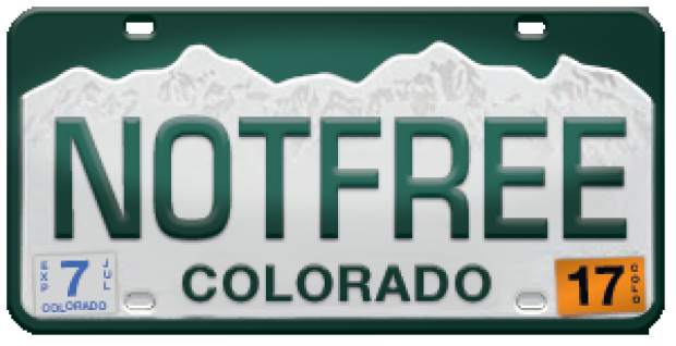 Examples of banned Colorado license plates