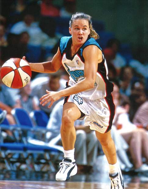 Tricia Bader Binford, shown here as a member of the WNBA's Cleveland Rockers, played five season in the WNBA and two additional years in the Australian NWBL.