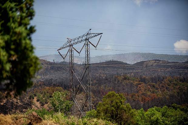 The Lake Christine Fire in Basalt on Sunday.