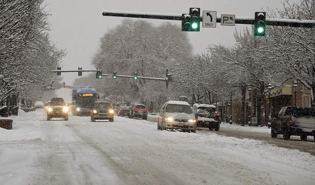Grand Avenue on Christmas Eve in Glenwood Springs last year.