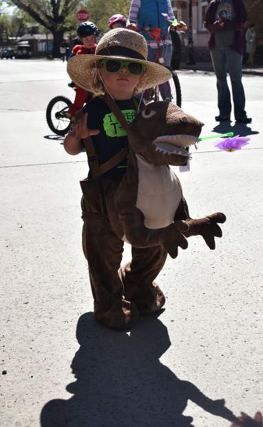 Children dressed as real or imaginary animal species to kick of Carbondale's Dandelion Day celebration. The dandelion is one of the first flowers bees eat in the spring.