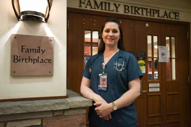 Valley View Hospital Family Birthplace nurse Courtney Pollard.