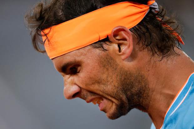 Rafael Nadal of Spain during the Madrid Open tennis match against Stan Wawrinka of Switzerland in Madrid, Spain, Friday, May 10, 2019. (AP Photo/Bernat Armangue)