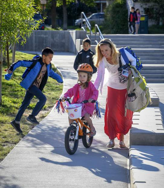 Children of all ages and even adults took part in Garfield County Schools Bike to School Day Tuesday in Glenwood. Schools from Glenwood, Carbondale, New Castle, Rifle, Silt and Parachute took paet in the event organized by Garfield Clean Energy, Garfield County Putdoors and the schools.