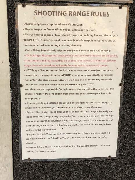 The signs at the Basalt shooting range will be evaluated for thoroughness in explaining rules and regulations.