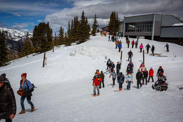Hundreds made the walk Monday morning from the Aspen Mountain gondola to Sam Coffey's memorial on Richmond Ridge.