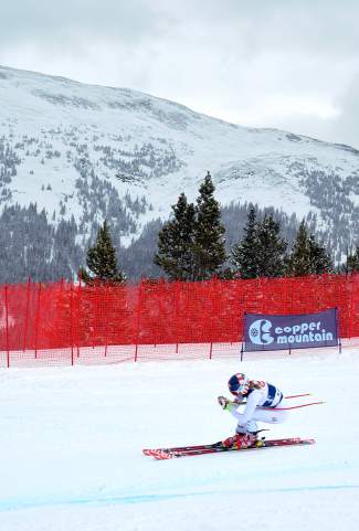 U.S. Olympian Mikaela Shiffrin takes a practice run on the dowhill course at Copper Mountain during U.S. Ski Team practice on Nov. 19. Shiffrin returned to World Cup ski racing on Feb. 15 in Crans-Montana, Switzerland, where she took first ahead of France's Nastasia Noens.
