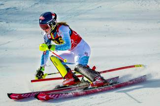 Mikaela Shiffrin of Vail charges down Aspen Mountain with the fastest time in the first run of the World Cup slalom Nov. 28, 2015. She went on to win another slalom that weekend before tearing her MCL two weeks later.