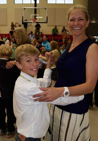 Mason and Jennifer Geller hit the ballroom dancefloor together as Eagle County Charter Academy students showed off their skills learned from Vail Performing Arts Cotillion instructor Colin Meiring.