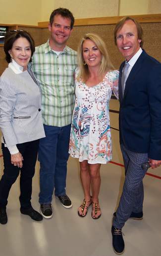 From left, Elaine Kelton, David and Alex Hyde and Vail Performing Arts Cotillion instructor Colin Meiring celebrate Eagle County Charter Academy students for learning important social skills through the Vail Performing Arts Cotillion.
