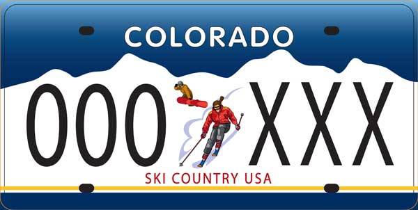 Colorado Ski Country USA License Plate – Authentic Used Plate, Random Letters/Numbers