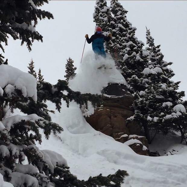 @johnny_crawfish: @dustindyar teaching the Vail crew how to properly enjoy a powder day! #VailLive