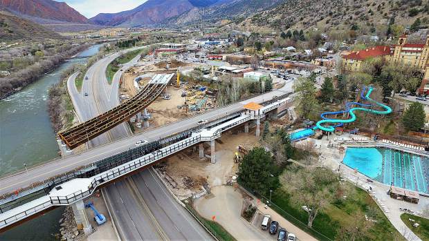 This view from the east shows the new Grand Avenue bridge path in relation to the existing bridge.