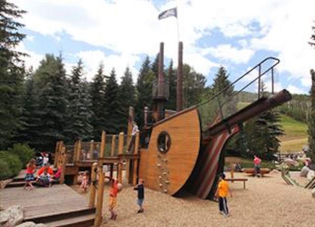 Pirate Ship Park is steps away from Gondola One in Vail Village.