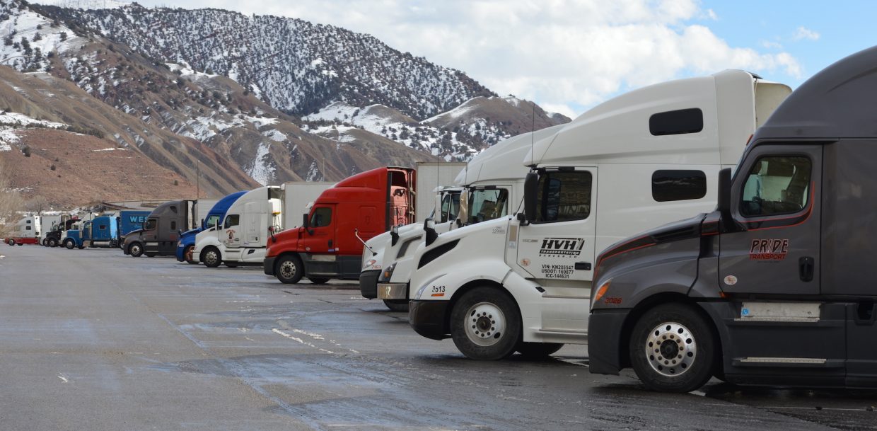 Trucks and other motorists were idled Tuesday as crews worked to clear the highway.