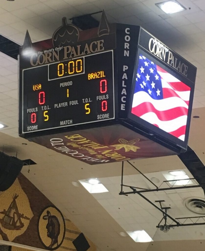 The match against Brazil was played in the famed Mitchell Corn Palace in Mitchell, South Dakota.