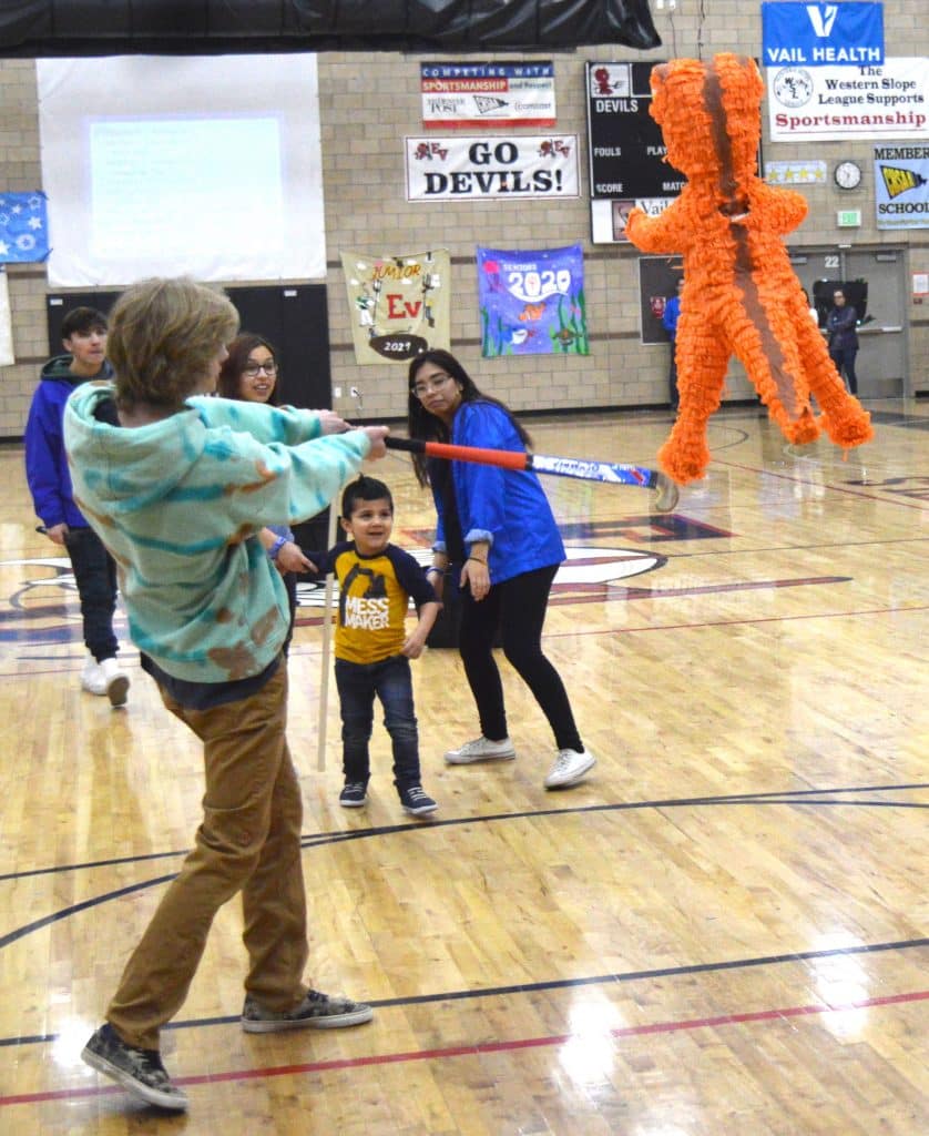 Sometimes we all need a little help and Eagle Valley senior Billy Johnson helped Rehan Fernandez break open a pinata full of money. The money, some of the thousands of dollars raised by Eagle Valley students, will help Make-A-Wish Colorado send Rehan to Florida's Universal Studios theme park.