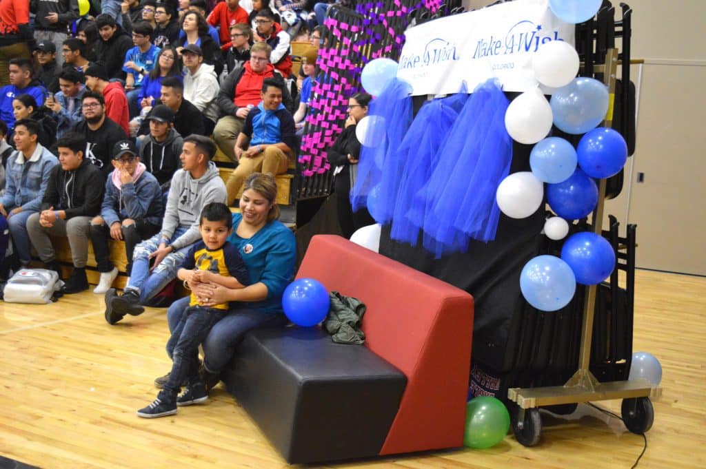 Rehan Fernandez and his mother, Isabel, were the guests of honor as Eagle Valley High School kicked off Wish Week, working with Make-A-Wish Colorado.