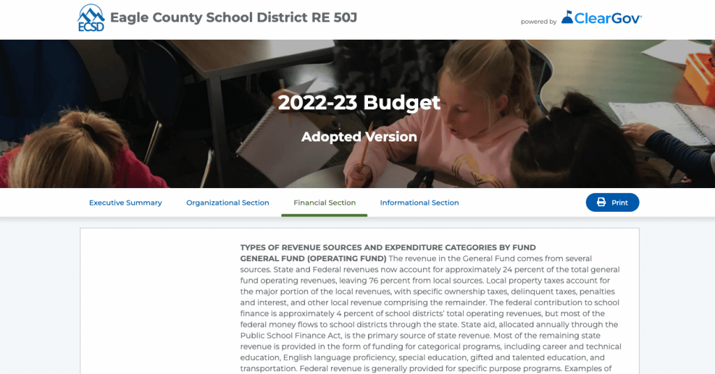 Eagle County School District publishes budget book online