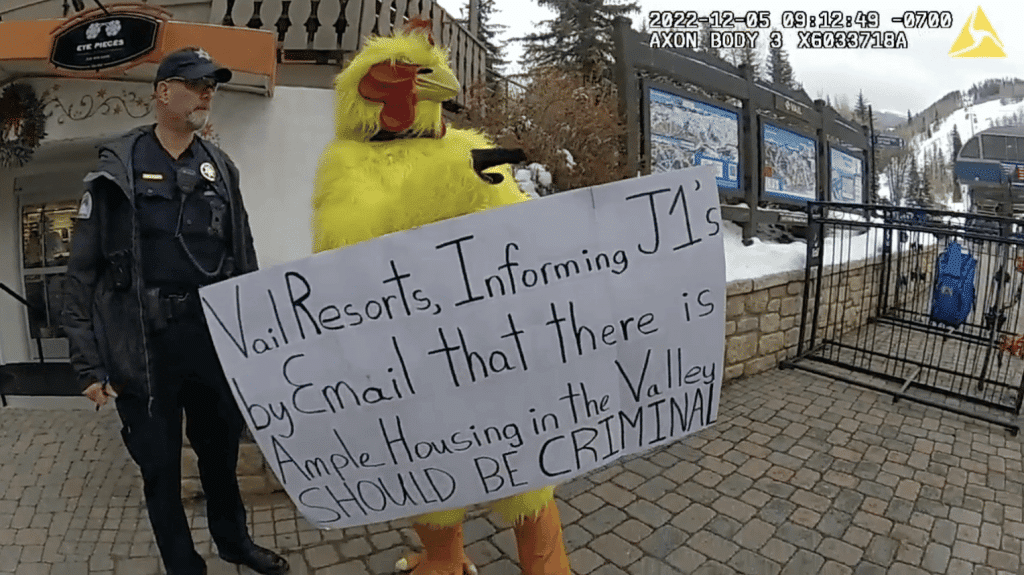 Why did the chicken cross the road in Summit County? To protest Vail