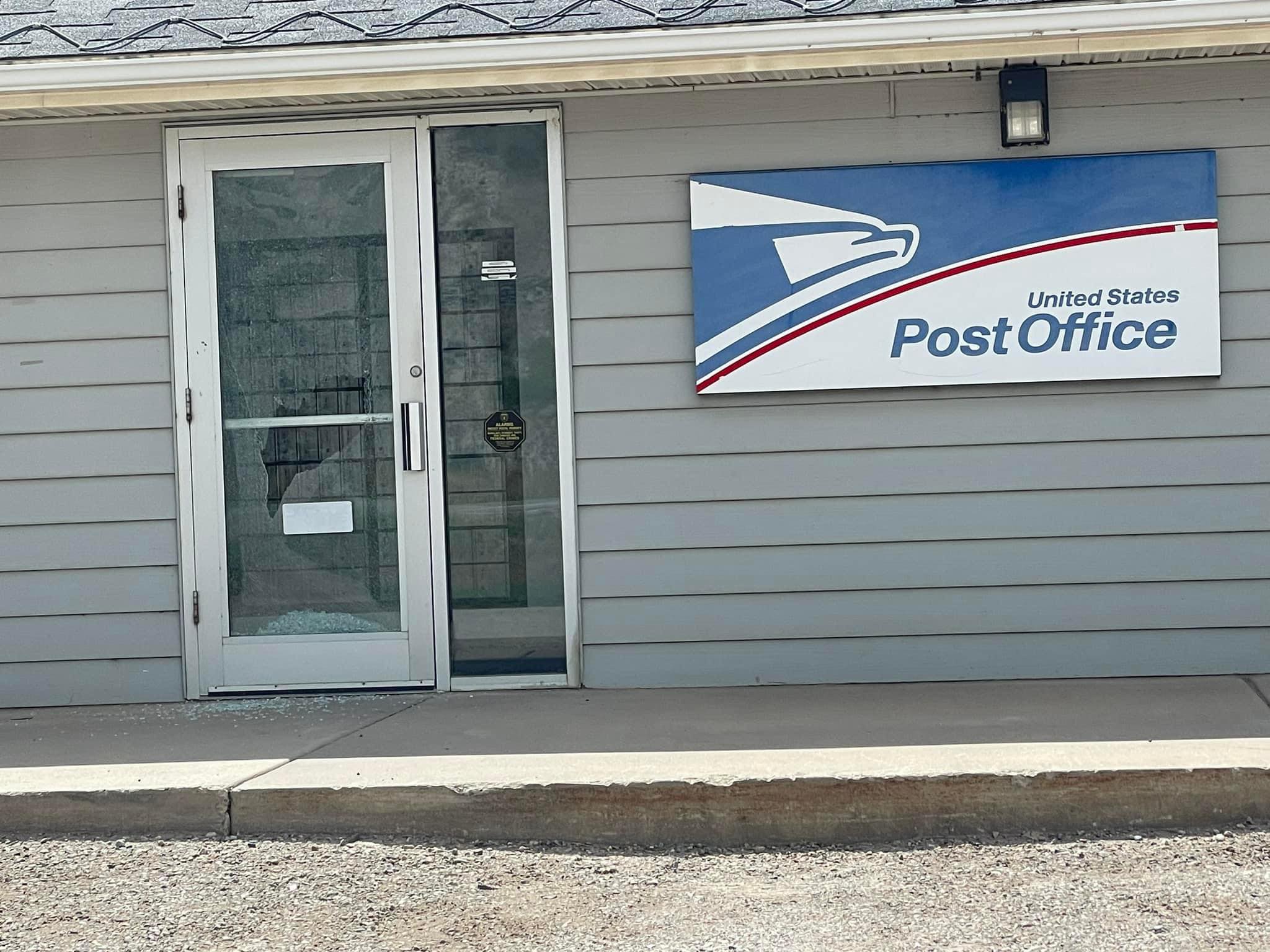 Cause of shattered door at Wolcott Post Office is under investigation