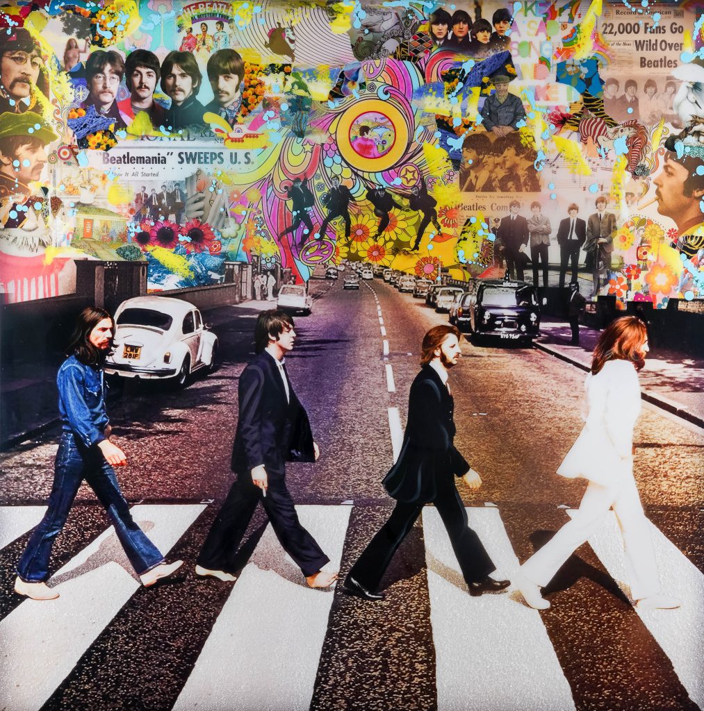 "Beatles Abbey Road," by DeVon, mixed media, 52" x 52". Meet the artist at Gib Singleton Gallery February 14, 4-7 p.m.