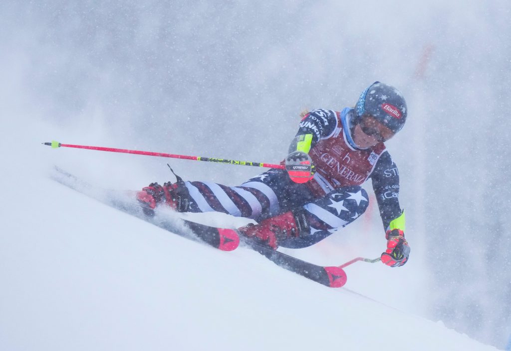 Image for Mikaela Shiffrin slides off podium in second GS run at Mont Tremblant World Cup