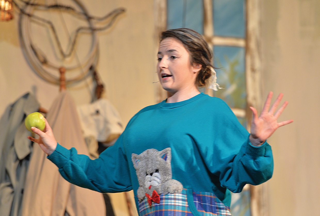Maggie Carrigan plays the part of Betty Meeks in a scene for the Steamboat Springs High School's production of "The Foreigner."