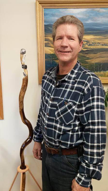 Michael Bishop, of Mack, will be at the Hayden library at noon on Friday to talk about his wood carvings.
