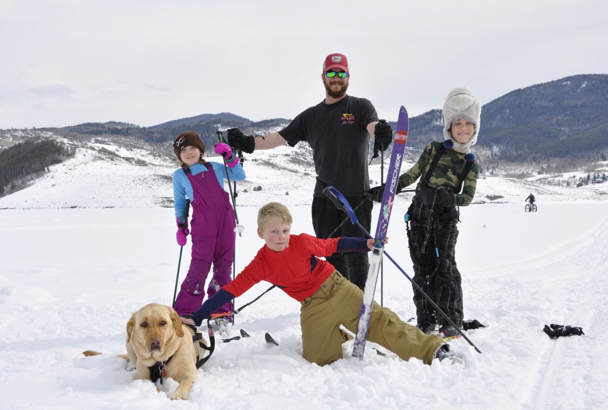 In this photo: Aylen, Brett, Xander Dalke, Olin Webster and Maizey the dog