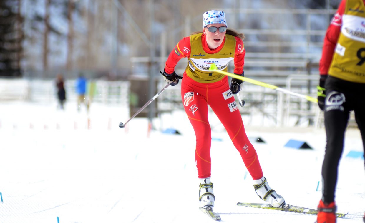 Rocky Mountain Division's Esther Rose DelliQuadri won the U16 women's Nordic combined competition uncontested, and was fifth in the same age class for special jumping in the first day of the 2015 Ski Jumping and Nordic Combined Junior Nationals.