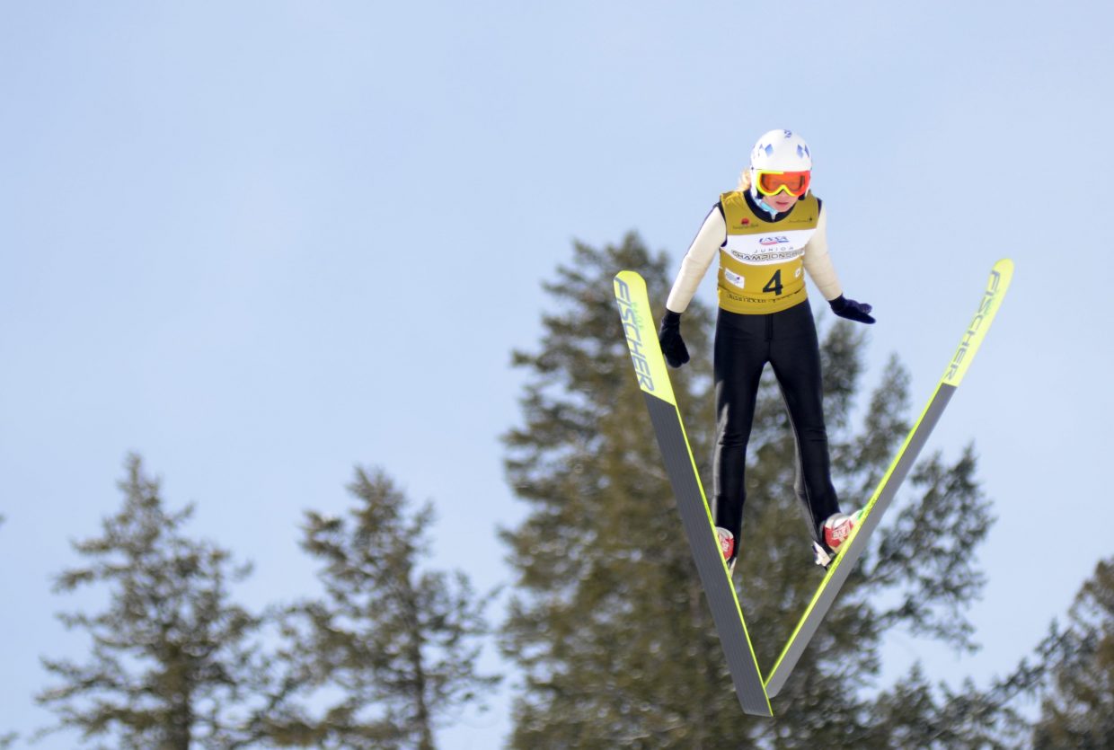 Rocky Mountain Division's Annika Belshaw had a good opening day at the 2015 Ski Jumping and Nordic Combined Junior Nationals. The Winter Sports Club product took second in the U16 women's special jumping competition, just behind Central's Cara Larson.