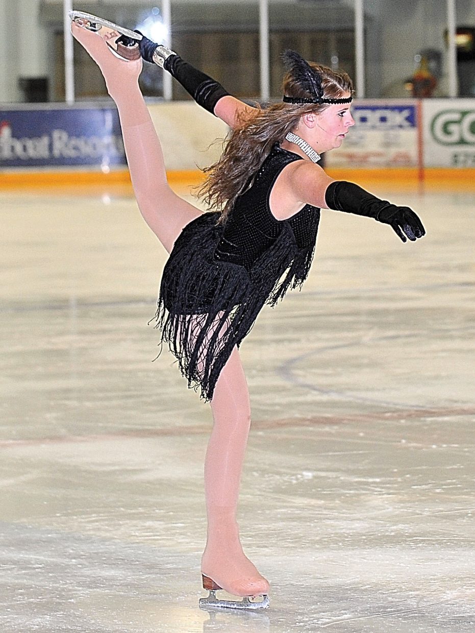 Clare Franklin rehearses "Cell Block Tango" while preparing for the Steamboat Springs Figure Skating Club's annual "Broadway on Ice" show. The show will take place at 7 p.m. Friday and Saturday at Howelsen Ice Arena