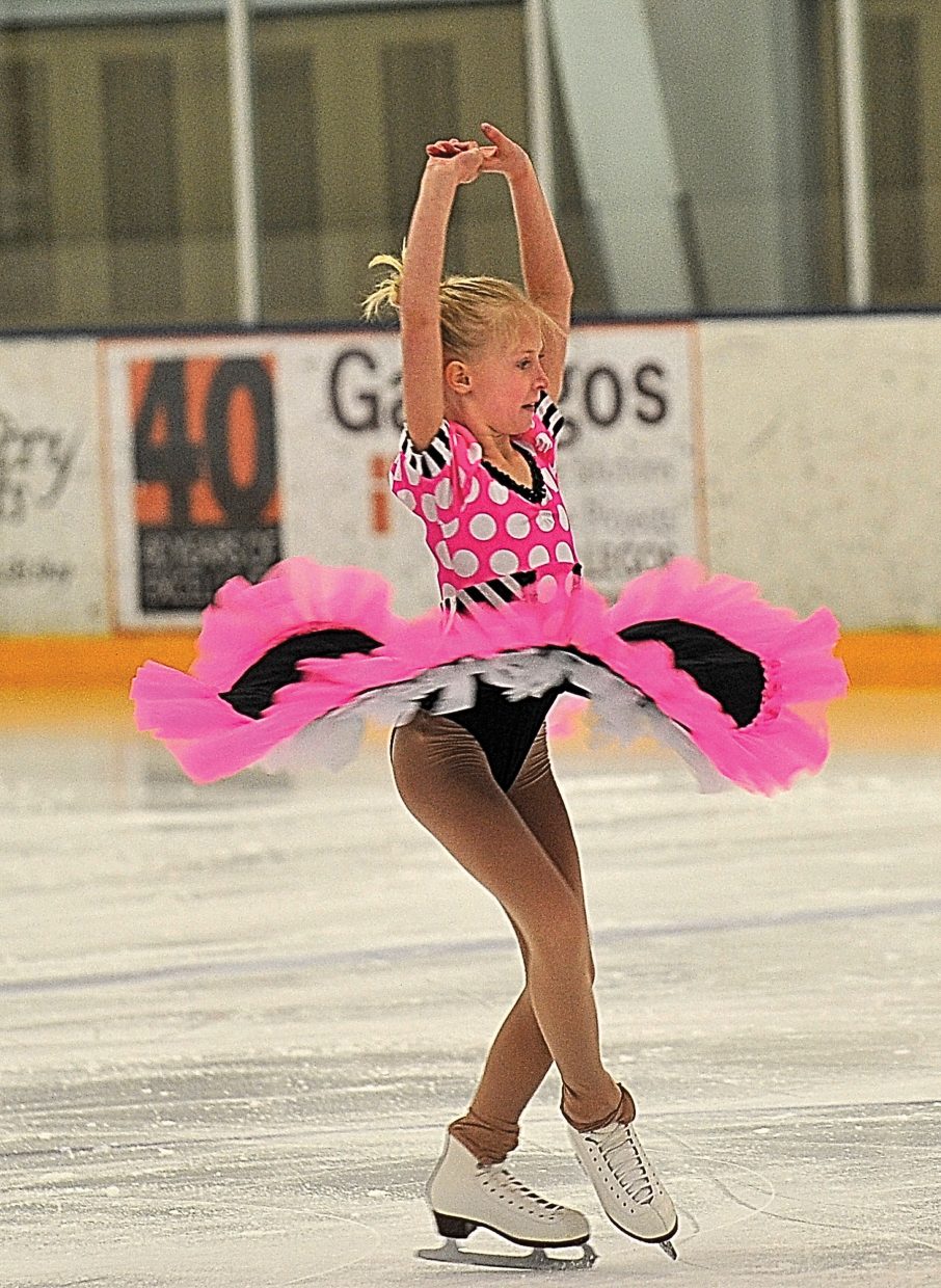 Jordan Broyhill rehearses "Because You Can Can" while preparing for the Steamboat Springs Figure Skating Club's annual "Broadway on Ice" show. The show will take place at 7 p.m. Friday and Saturday at Howelsen Ice Arena