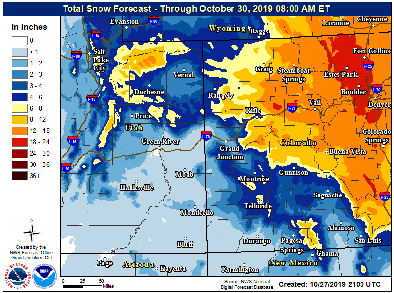 12 to 18 inches of snow, negative overnight temperatures headed for the ...
