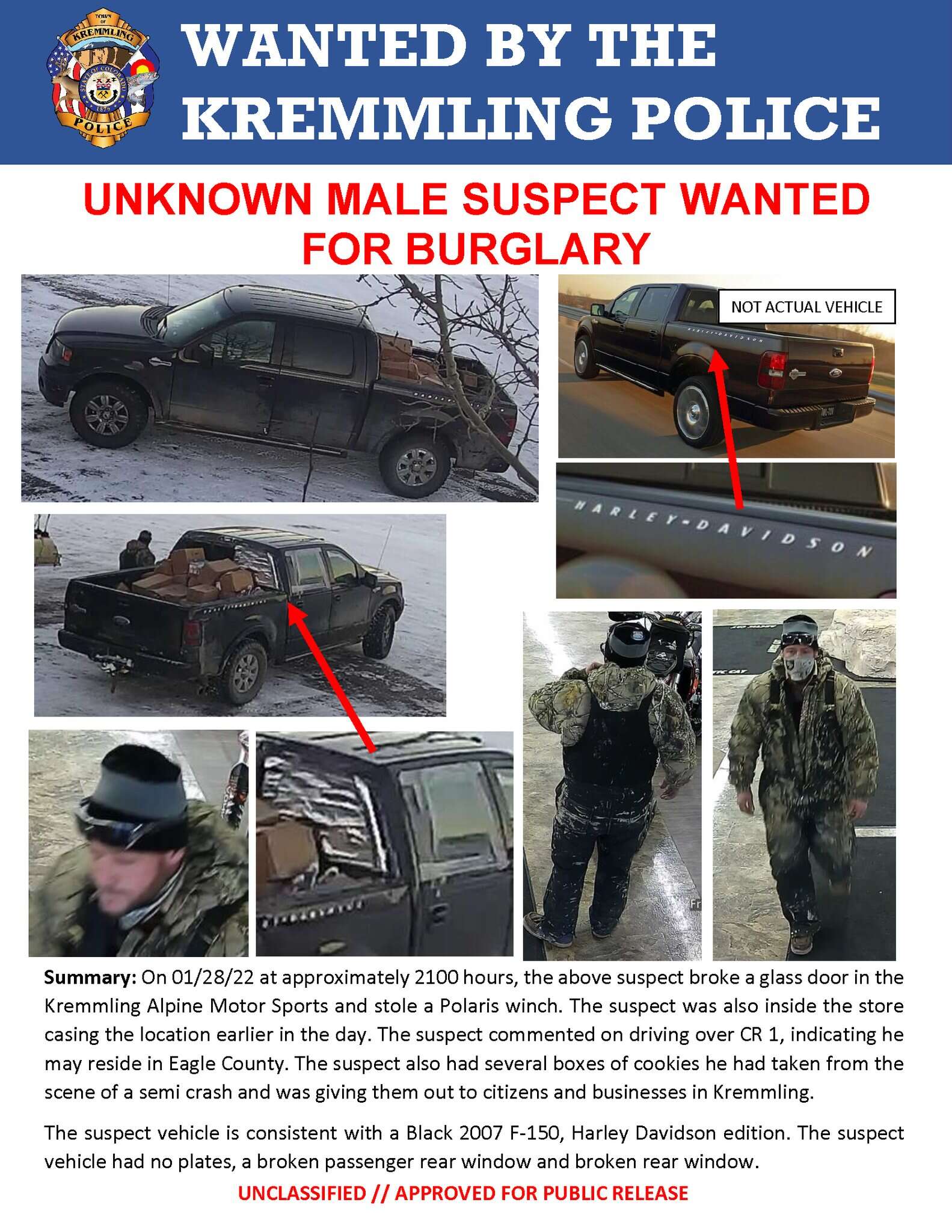 Kremmling police searching for suspect in burglary