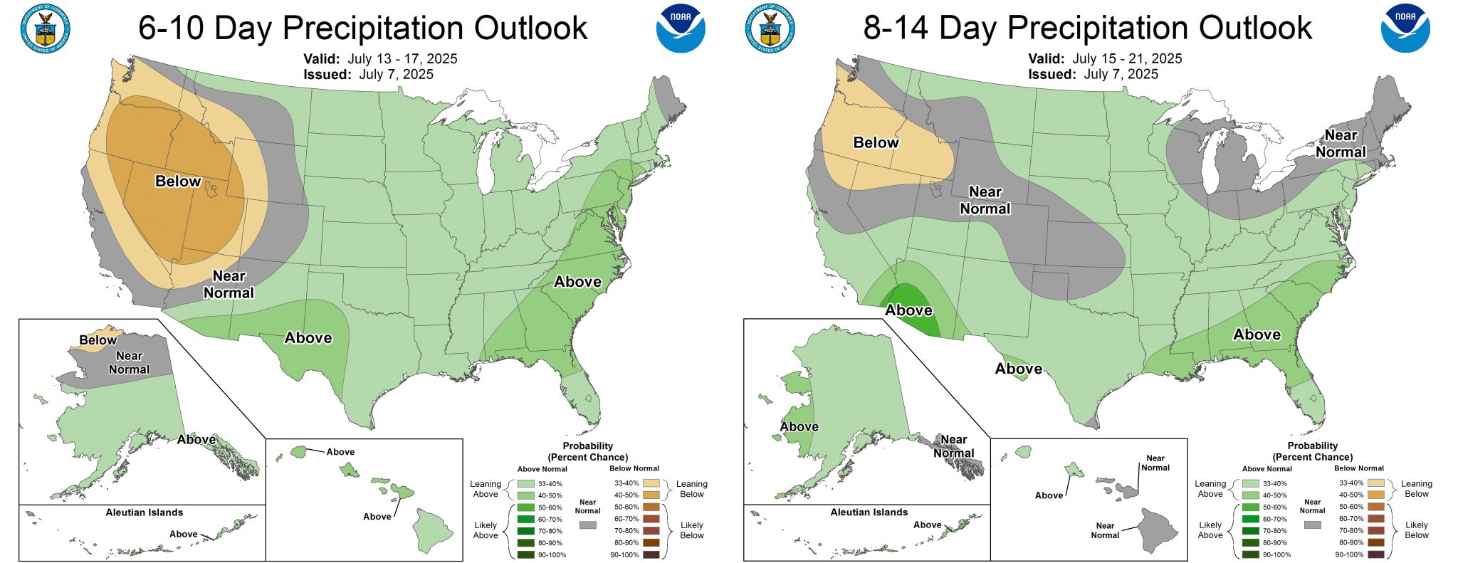 July climate outlooks have Colorado - Precip Maps For July 2025 2 Outlooks 2048x791 