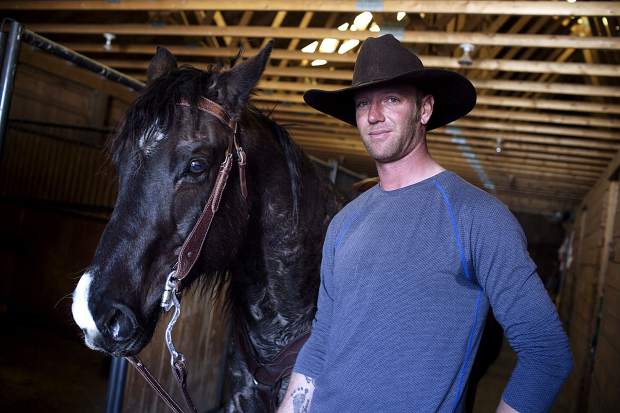 Summit County skijoring horseback rider and Pass Creek Ranch caretaker Al Mikkelsen, as seen inside one of the ranch's barns on Wednesday, Feb. 27, near Ute Pass north of Silverthorne.