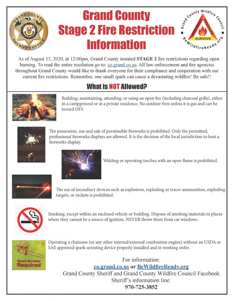 Grand to enter Stage 2 fire restrictions noon Thursday | SkyHiNews.com