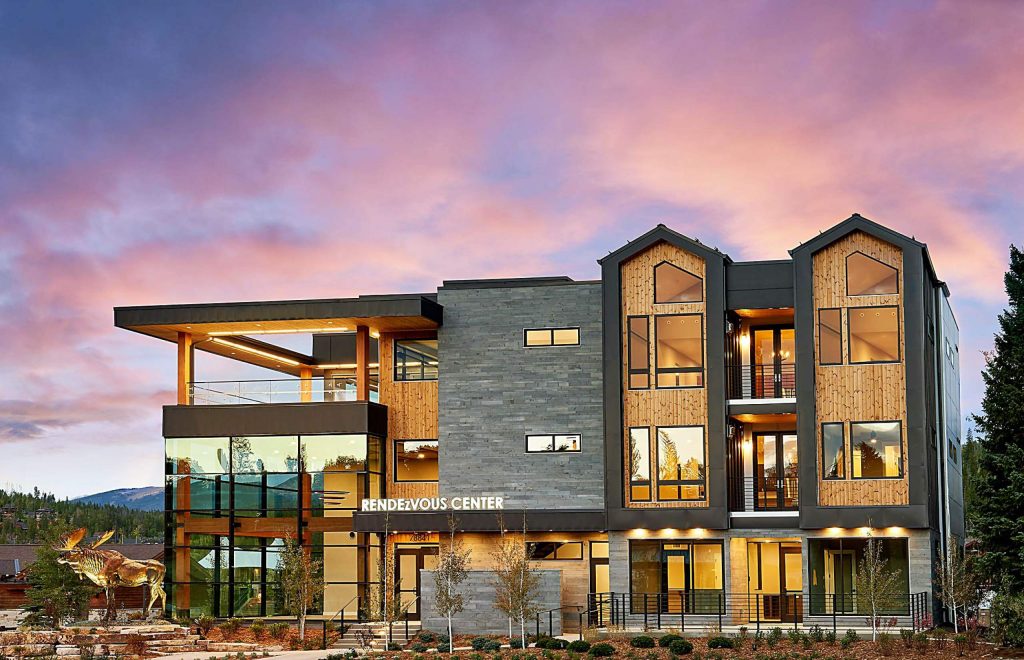 The Rendezvous Center is a mixed use project that houses the Winter Park Fraser Chamber of Commerce and Visitor's Center, the Rendezvous sales office and 7 housing units.