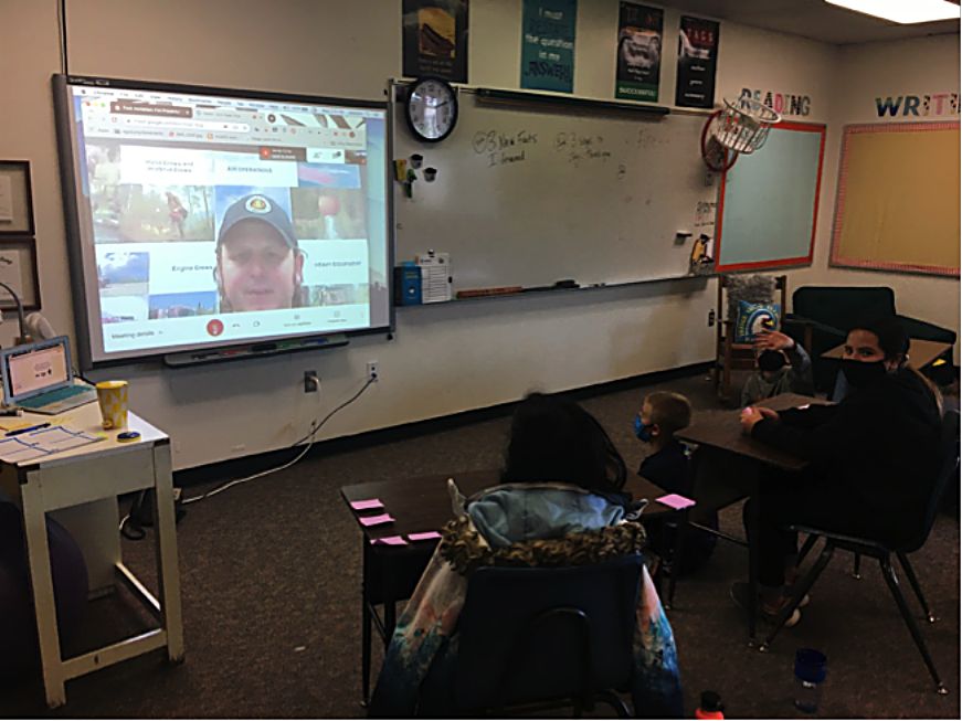 The Incident Command Team for the Williams Fork Fire takes time for an hour-long presentation with Grand County students last week.